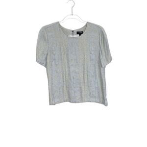 The Limited Womens Large Blue Beige Top Damask Snake Pattern Exposed‎ Zipper